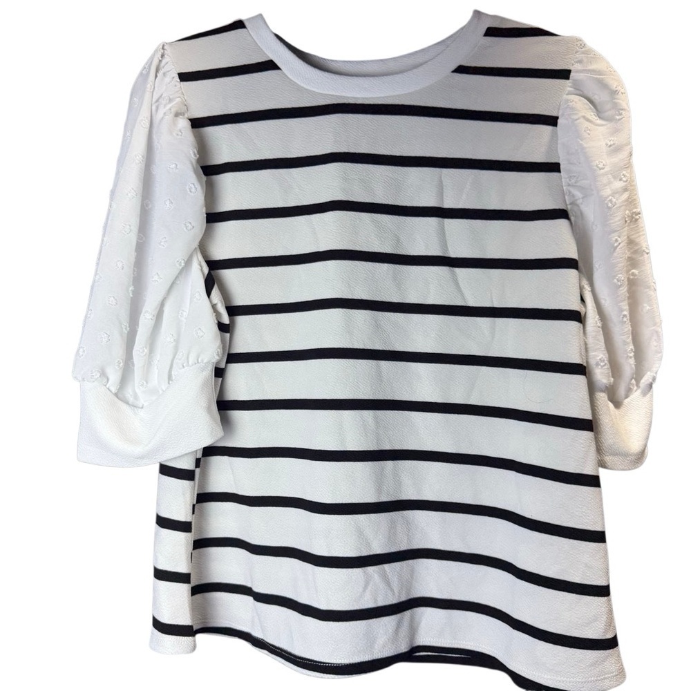LuLaRoe Kids Long Sleeve Top with Black Stripes L